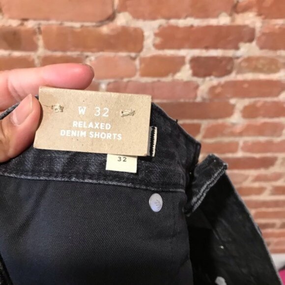 NEW Madewell Womens Relaxed Denim Shorts Size 32 Black Calverley Wash AJ243 - Picture 7 of 10